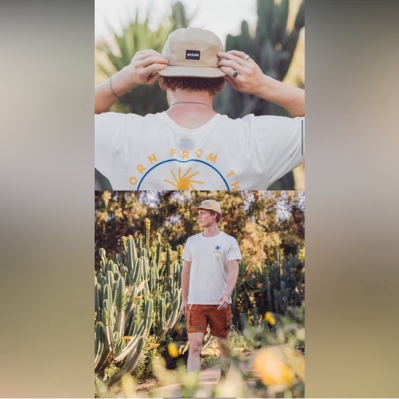 PrAna Tan 5-Panel Minimalist Design Foothills Flat Brim Hat - Picture 3 of 5